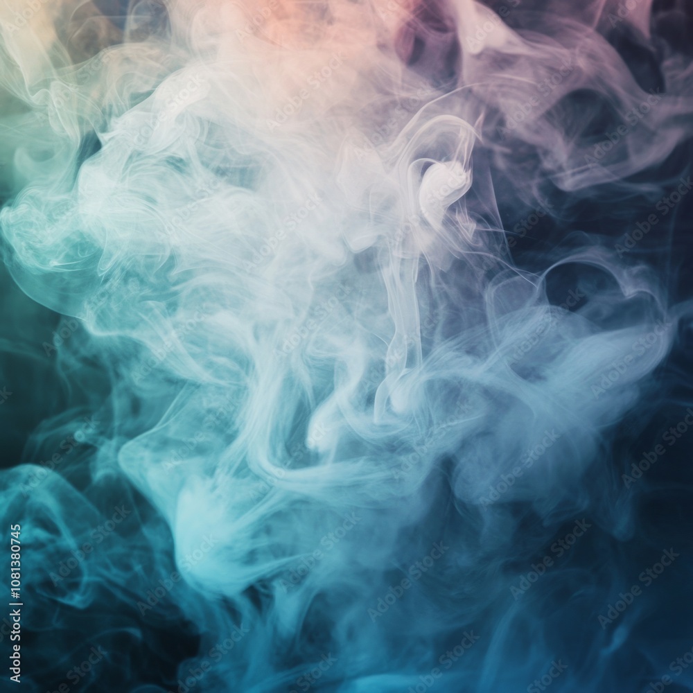 Soft pastel-colored smoke in motion, swirling in an abstract way on a dark backdrop, otherworldly and surreal Soft pastel-colored smoke in motion, swirling in an abstract way on a dark backdrop, otherworldly and surreal