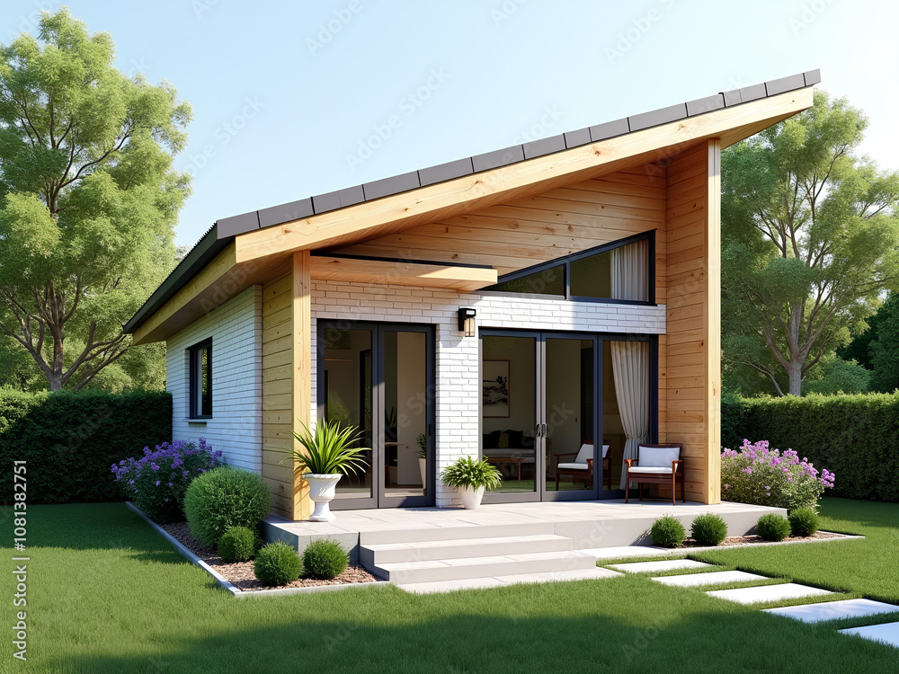 house in a garden house in a garden