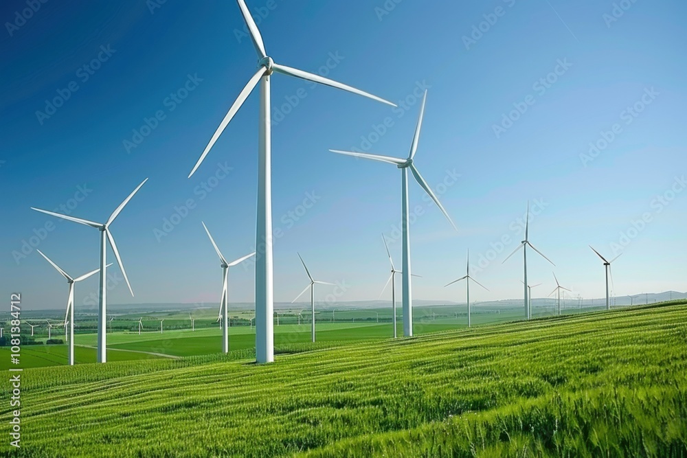 Wind Turbines in a Scenic Landscape Wind Turbines in a Scenic Landscape