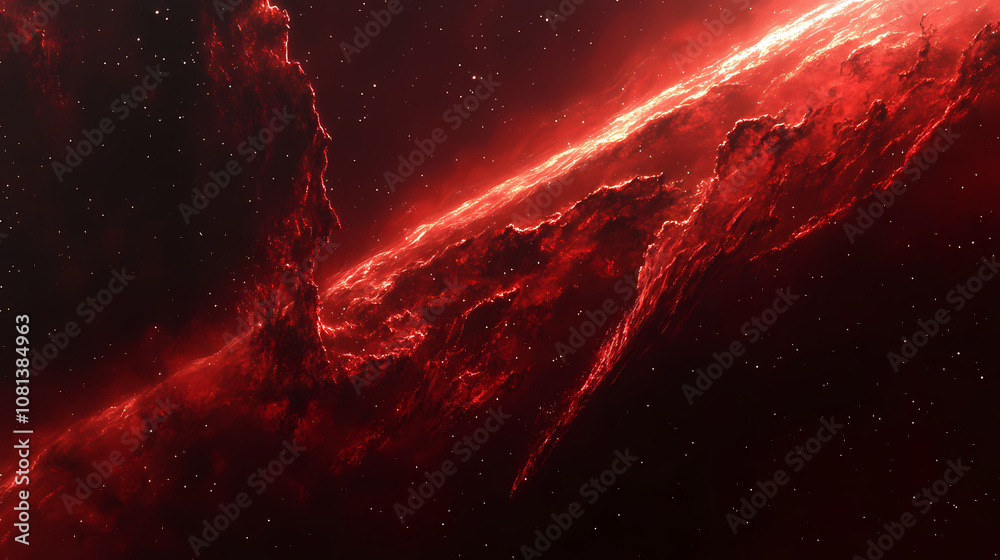 Red nebula in space. Nebula. Illustration Red nebula in space. Nebula. Illustration