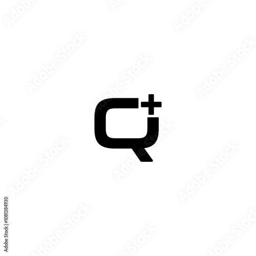 Hospital medical logo design with letter Q and cross