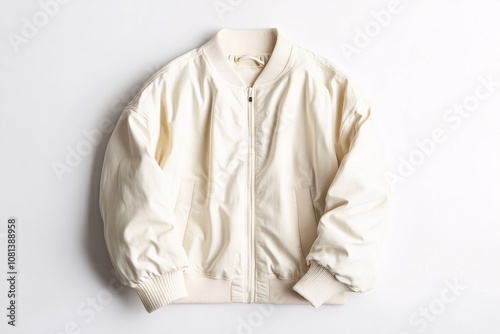 Cream Bomber Jacket - Effortless Style