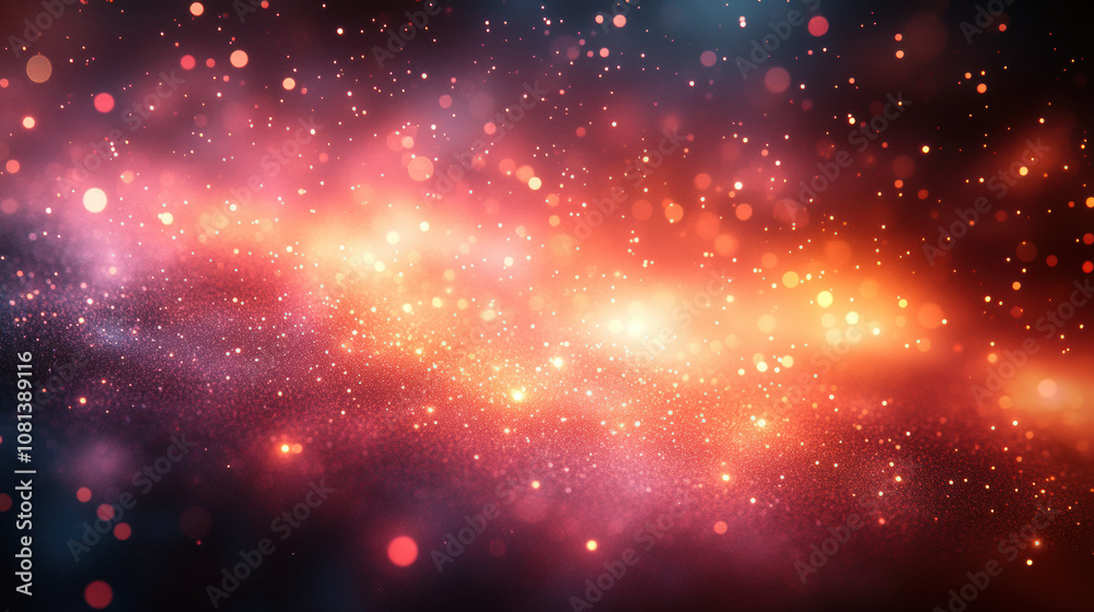 Fototapeta premium Cosmic background with vibrant colors and glowing particles creates mesmerizing atmosphere, perfect for digital art or design projects