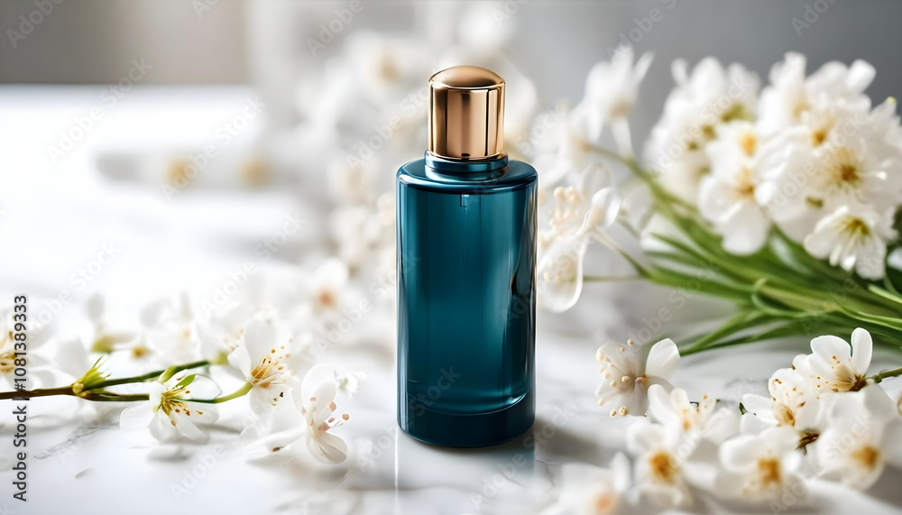bottle of perfume with flowers bottle of perfume with flowers