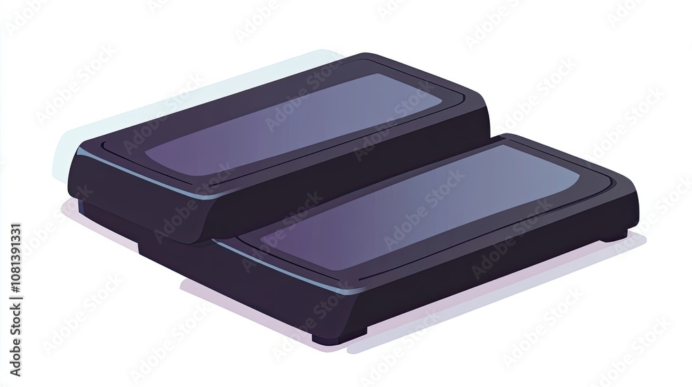 Two-Step Black Platform with Isometric Perspective Two-Step Black Platform with Isometric Perspective