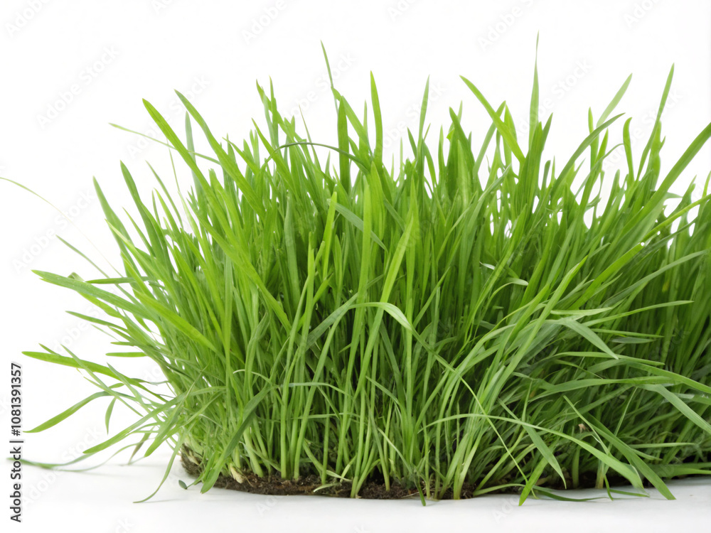 Obraz premium green grass isolated on white background. grass, plant, isolated, nature, spring, white, fresh, food, herb, leaf, growth, wheat, pot, agriculture, healthy, onion, lawn, organic, green, field, grow, cl