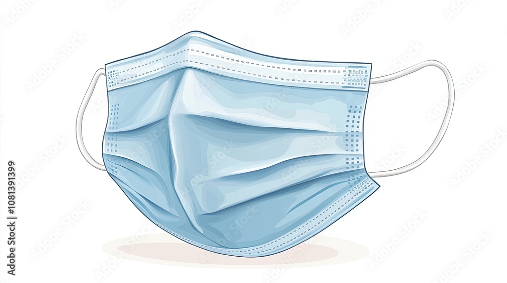 A Blue Surgical Face Mask with Elastic Bands A Blue Surgical Face Mask with Elastic Bands
