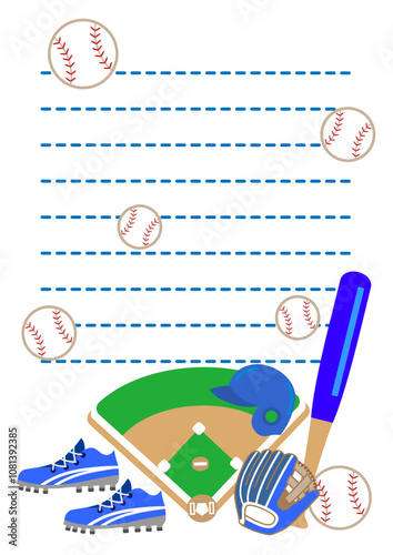 野球■便箋■野球素材の便箋１