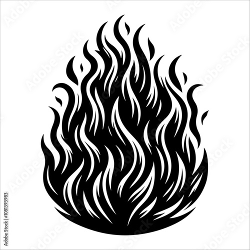 fire silhouette vector style