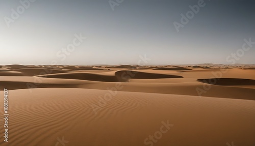 Tranquil Scenery of Ripples in Sand Dunes in the Desert