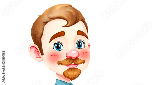 Watercolor cute ivan tsarevich cartoon character, created with  technology photo