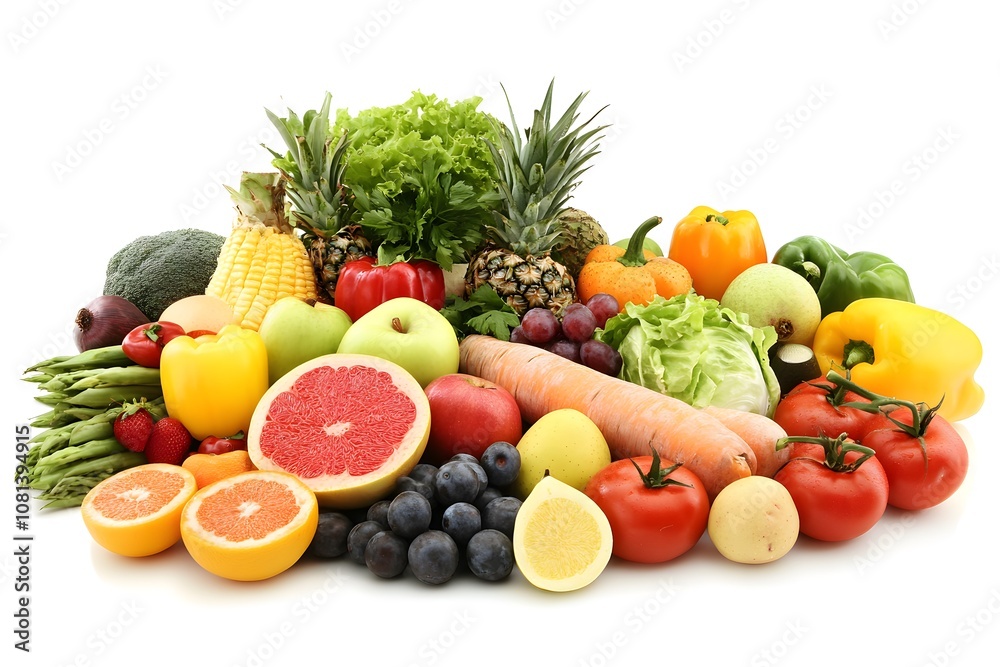 Healthy Vegetables and Fruits. Generative AI