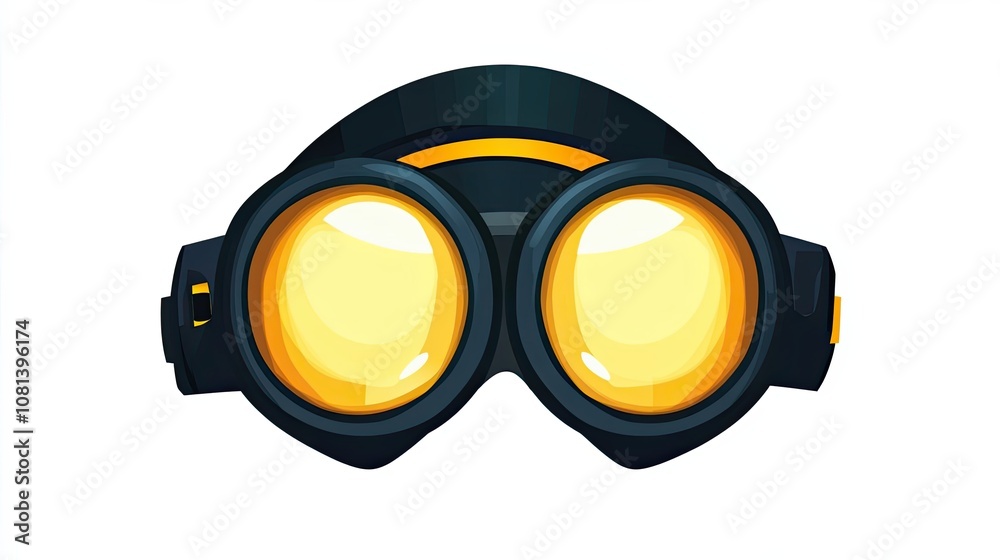 Cartoon Goggles with Yellow Lenses and Black Frame Cartoon Goggles with Yellow Lenses and Black Frame
