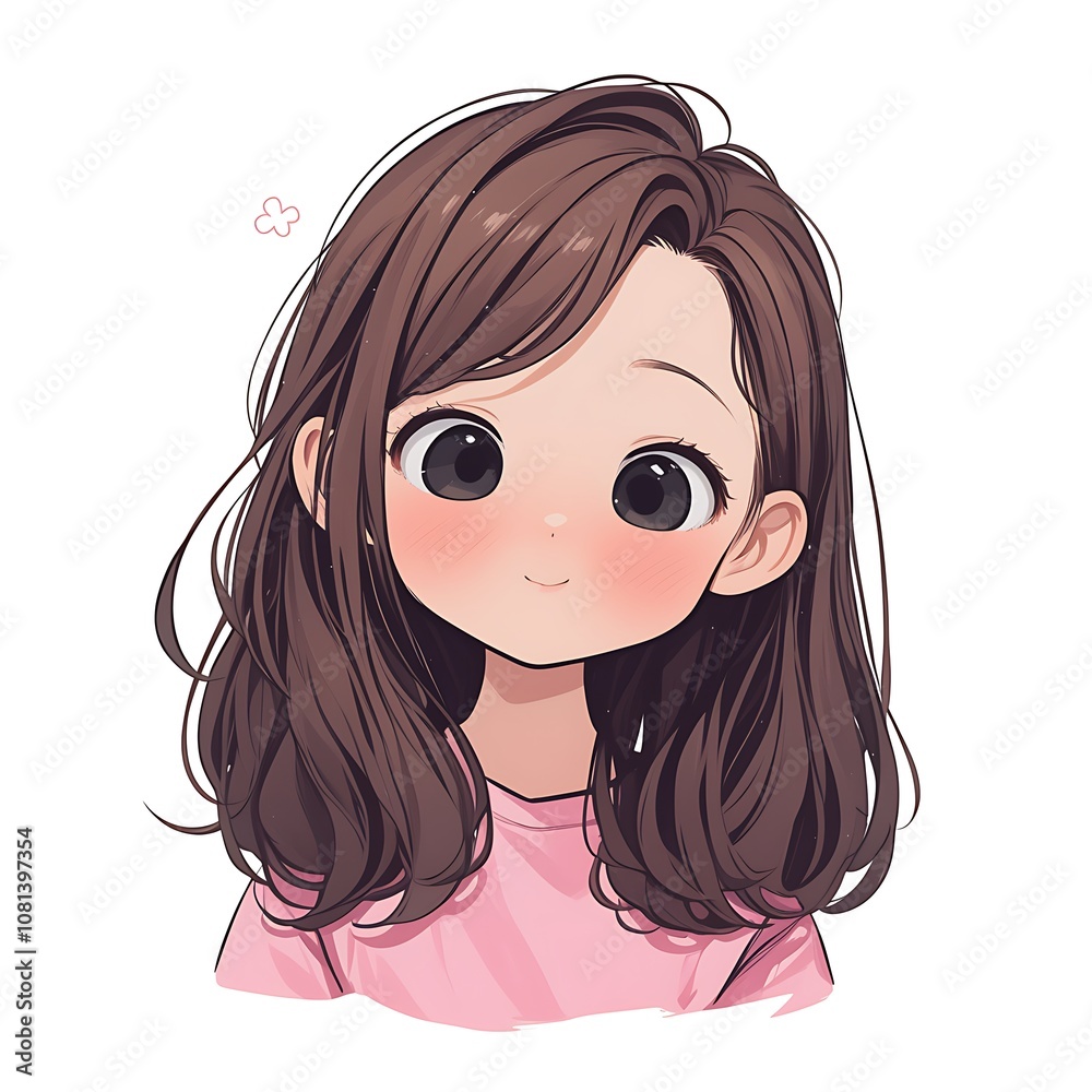 Cute anime girl with brown hair and big eyes Cute anime girl with brown hair and big eyes
