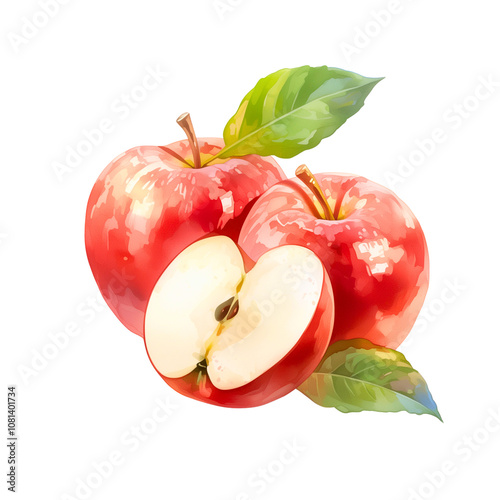 水彩画風リンゴのイラスト1