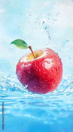 水に落ちるりんごのテクスチャ1