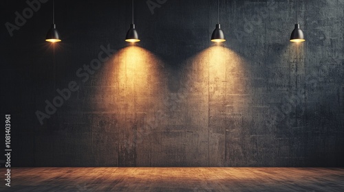 Industrial spotlight background with warm lighting