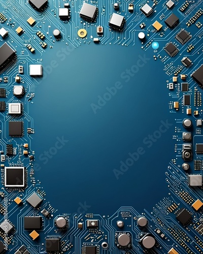 Circuit board background. Electronics engineering presentation background