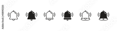 Notification ringing bell icon set	