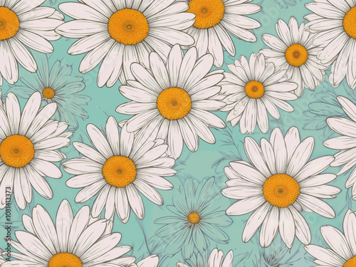 Abstract Creative daisy flower pattern design on pastel background illustration