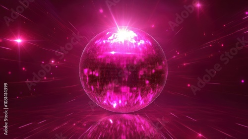 Pink Disco Ball with Shining Lights