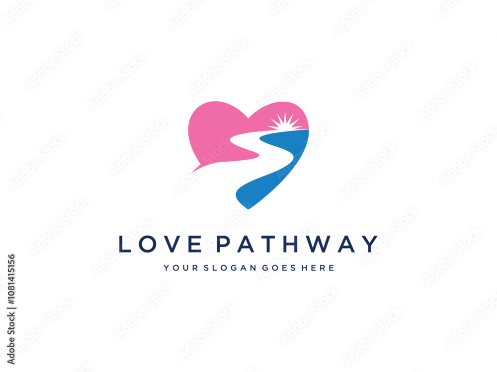 love pathway logo design concept vector template love pathway logo design concept vector template