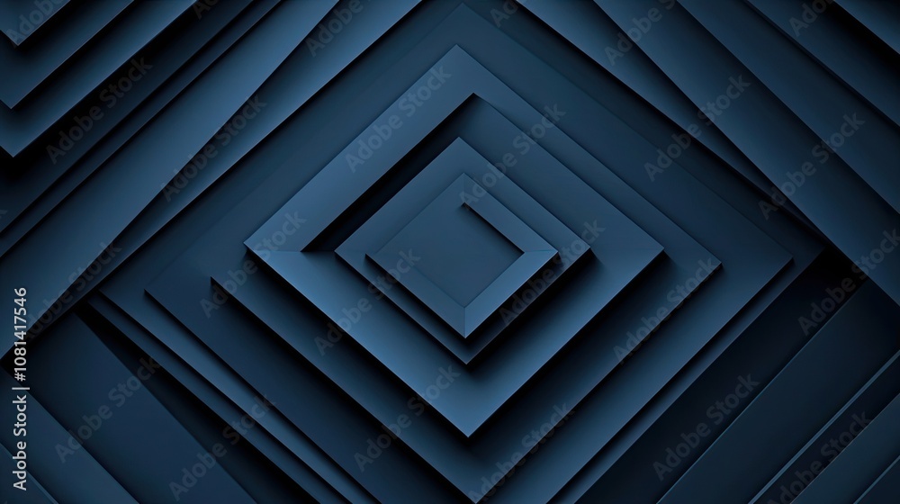 Obraz premium Abstract Geometric Pattern of Interlocking Dark Blue Squares