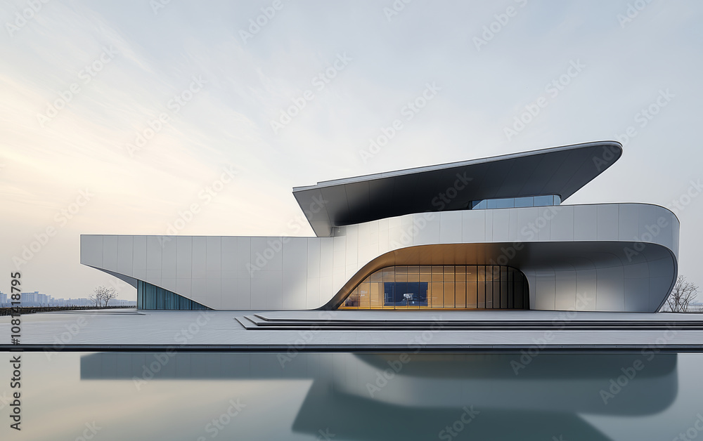 Minimalist modern architecture and spatial structure
