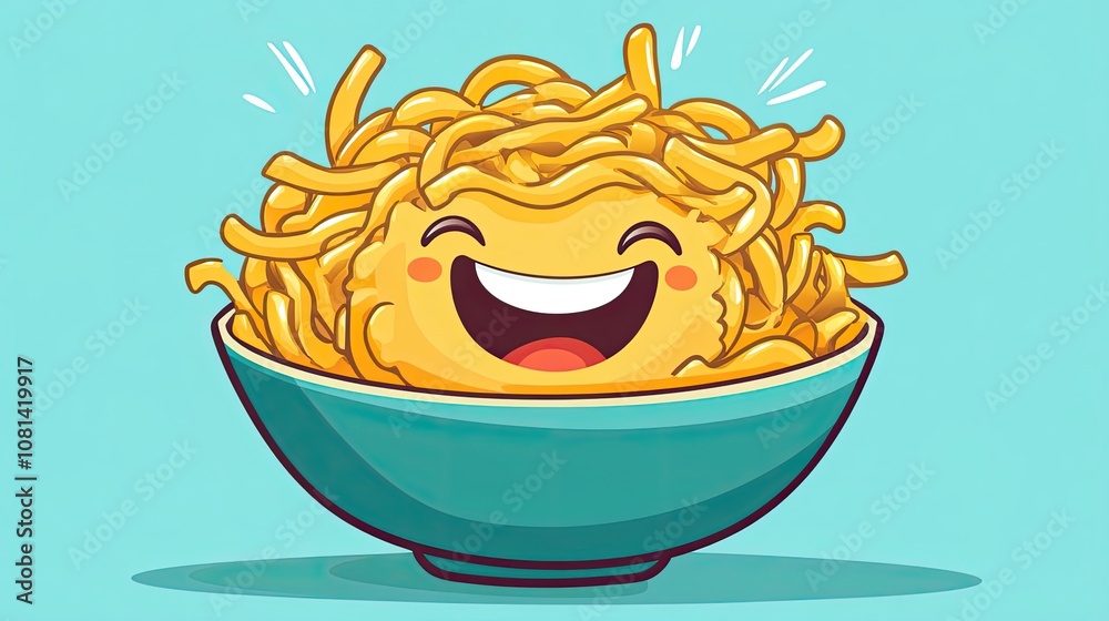 A Bowl of Happy Noodles with a Big Grin A Bowl of Happy Noodles with a Big Grin