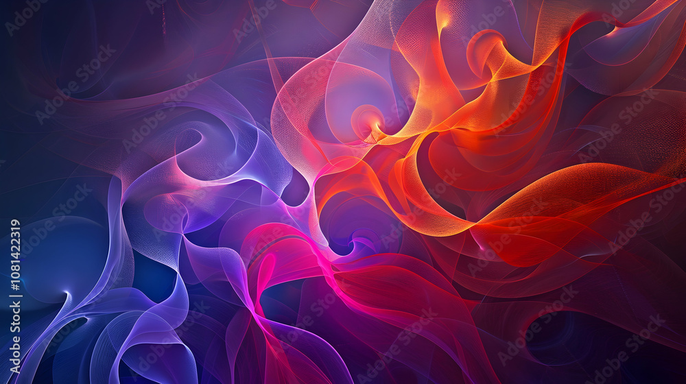 Obraz premium Abstract Background with Purple, Pink, and Orange Swirls
