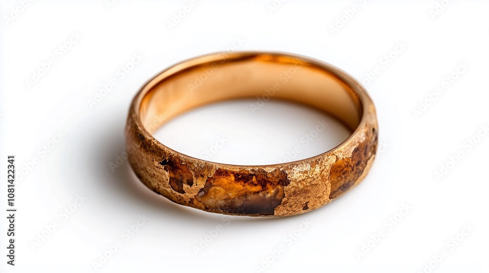 A simple, rustic ring with a textured surface, showcasing earthy tones and a polished inner band, symbolizing elegance and uniqueness. A simple, rustic ring with a textured surface, showcasing earthy tones and a polished inner band, symbolizing elegance and uniqueness.