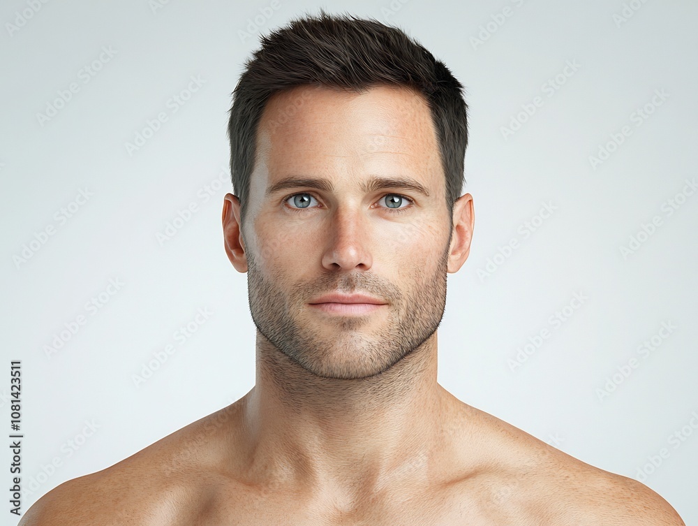 Detailed Portrait of a Man with Facial Rash and Joint Pain for Medical Study Detailed Portrait of a Man with Facial Rash and Joint Pain for Medical Study