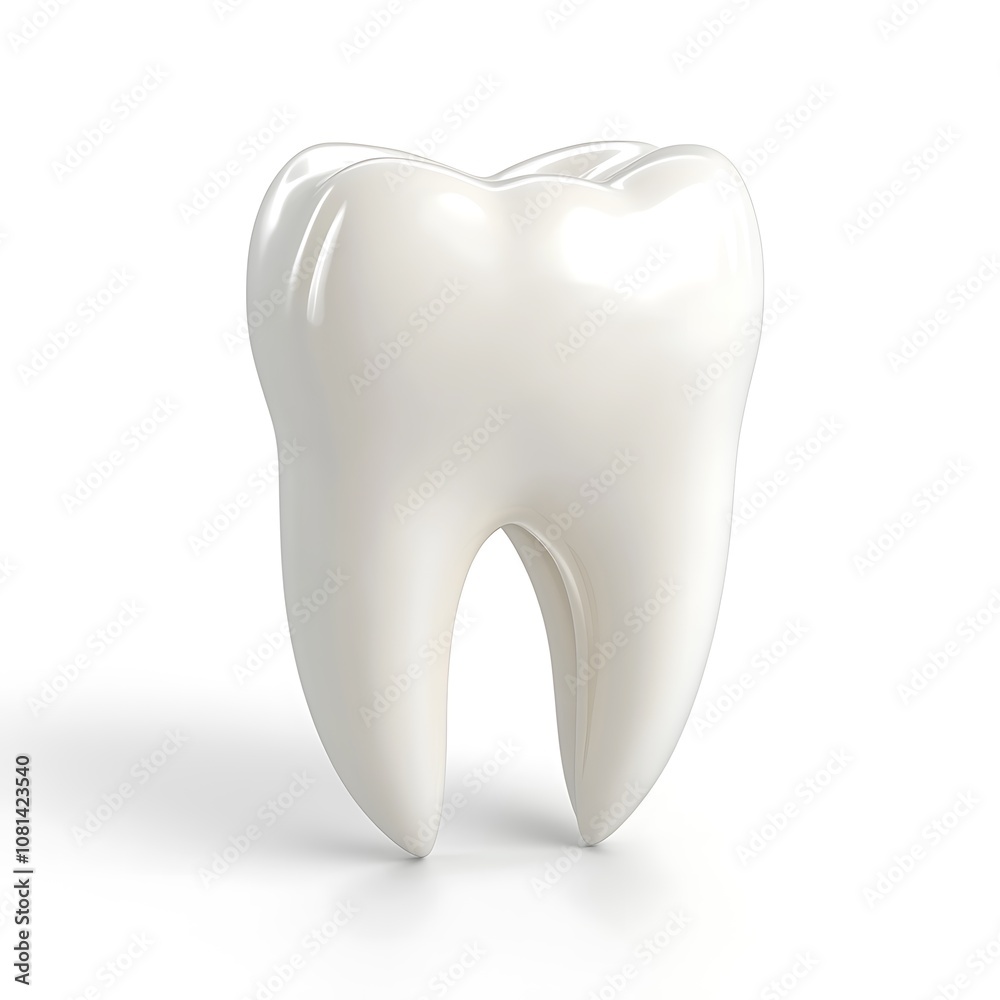 A Single White Tooth Rendered in 3D A Single White Tooth Rendered in 3D