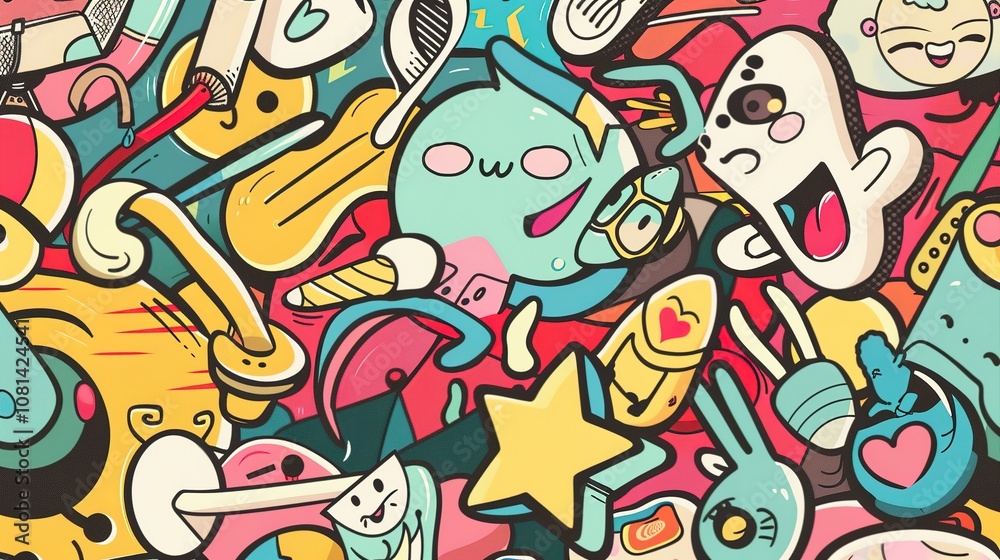 Graffiti Line Cute Elements - a vibrant and playful design. The graffiti-style elements add a fun and creative flair to the visual. Graffiti Line Cute Elements - a vibrant and playful design. The graffiti-style elements add a fun and creative flair to the visual.