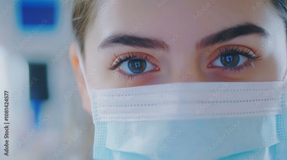 Medical staff wearing masks in a hospital setting, symbolizing dedication and protection in the face of health challenges. Medical staff wearing masks in a hospital setting, symbolizing dedication and protection in the face of health challenges.