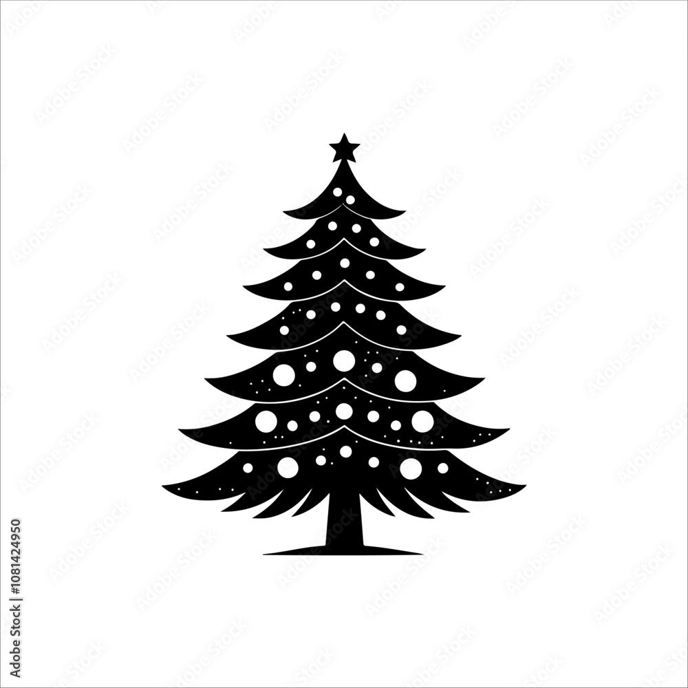 Silhouette of a Christmas tree. Christmas tree vector. Silhouette of a Christmas tree. Christmas tree vector.
