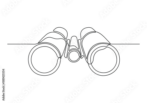 Continuous one line drawing of Binocular. Binocular single line art vector design. Military concept vector illustration