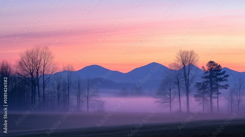 A serene and gentle sunrise over the horizon, bathed in soft pastel tones. The image captures a tranquil morning atmosphere with hues of pink, lavender, and light blue blending smoothly in the sky. Th A serene and gentle sunrise over the horizon, bathed in soft pastel tones. The image captures a tranquil morning atmosphere with hues of pink, lavender, and light blue blending smoothly in the sky. Th