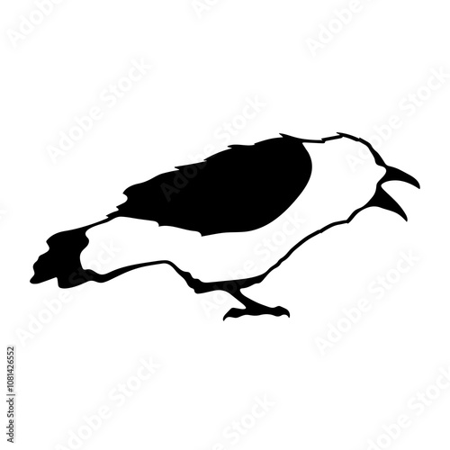 Bird Raven Crow Black Silhouette for Icon.