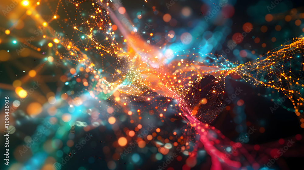 Abstract Background with Bright Bokeh Lights and Sparkling Texture Abstract Background with Bright Bokeh Lights and Sparkling Texture