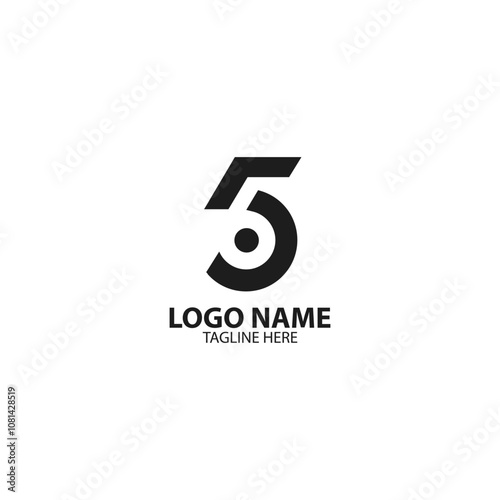 five six logo design vector