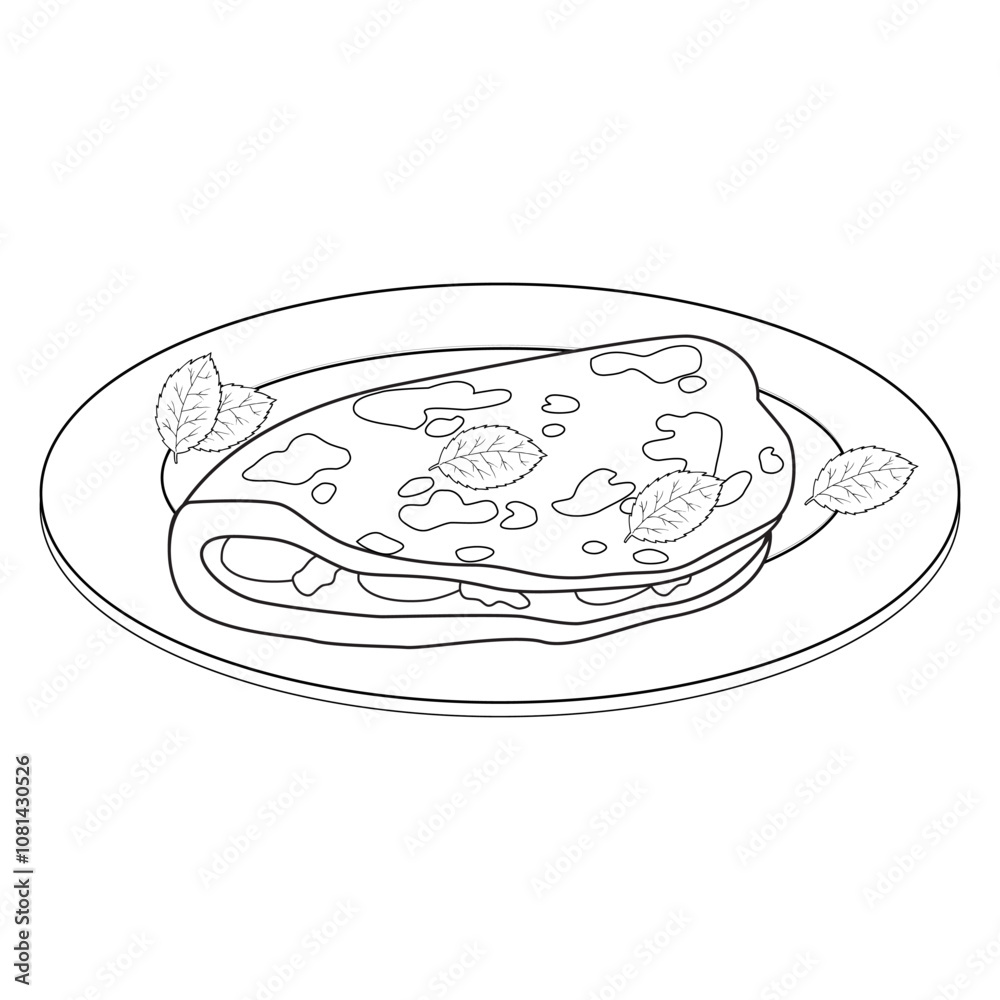 omelette dish line vector illustration omelette dish line vector illustration