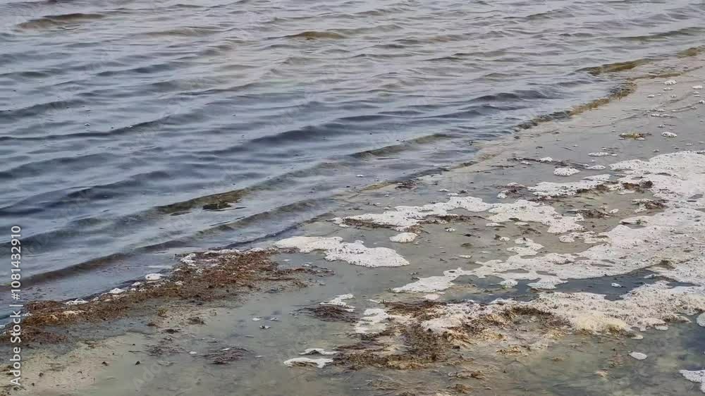 Ocean waves with foam patterns moving across the water's surface 3d abstract background video 4k. Ocean waves with foam patterns moving across the water's surface 3d abstract background video 4k.