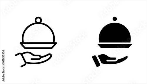 Platter icon set. restaurant sign. waiter symbol vector illustration on white background