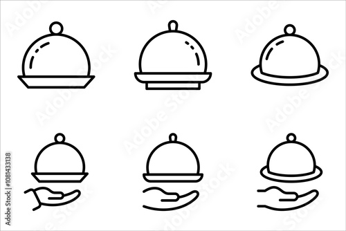 Platter icon set. restaurant sign. waiter symbol vector illustration on white background