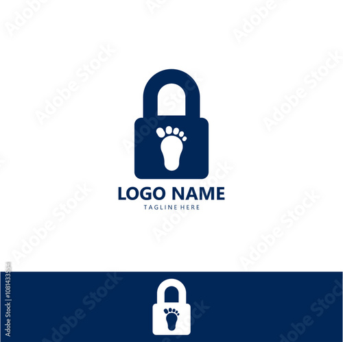 padlock foot logo design vector