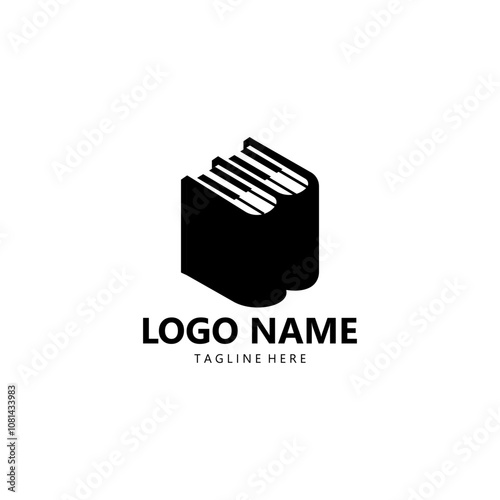 piano book logo design vector