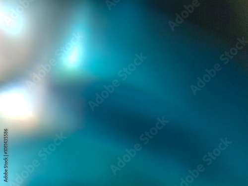 Background bokeh effect The journey of the emerald blue-green light line It was like a blue diamond falling from the tranquil atmosphere.
