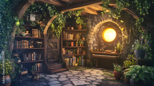 Enchanted Wooden Home Library