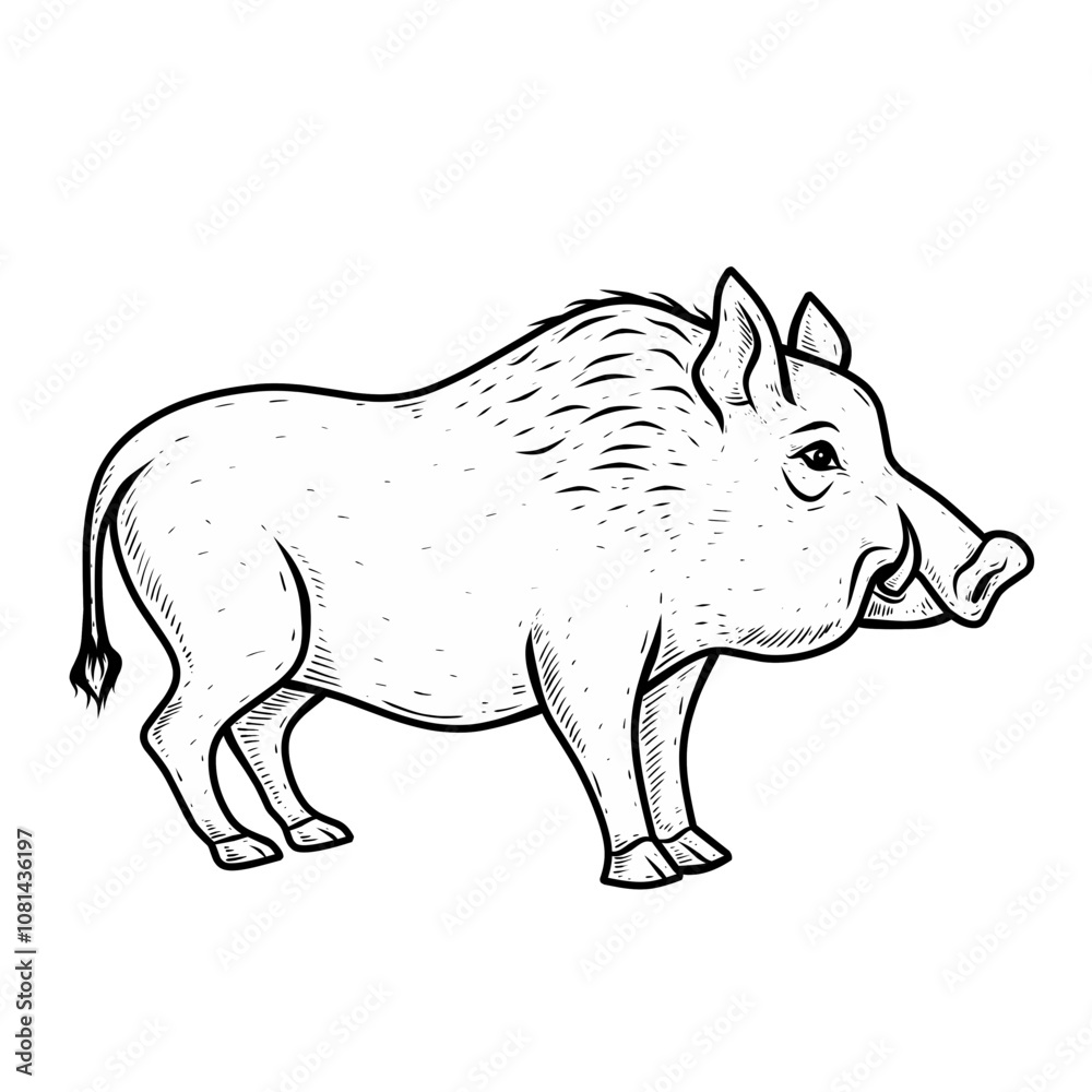 sketch illustration of boar sketch illustration of boar